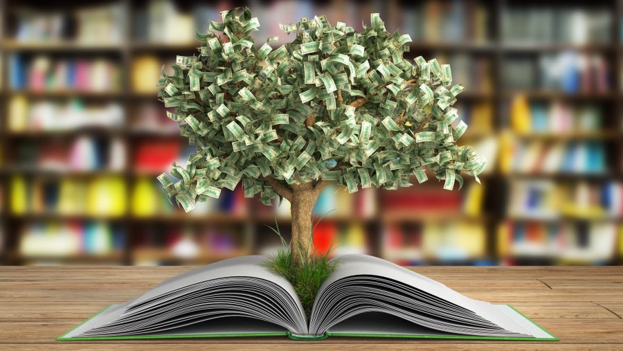 Tree growing out of a book